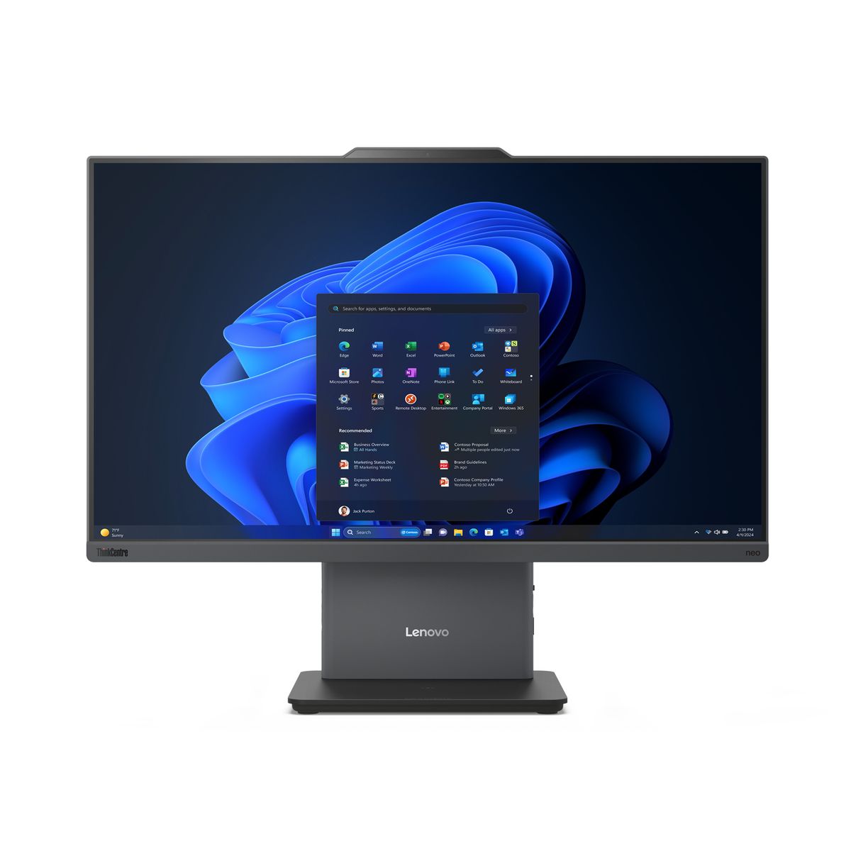 foto del prodotto lenovo thinkcentre neo 50a 24 gen 5 u300 60,5 cm 23.8 1920 x 1080 pixel pc all in one 8 gb ddr5 sdram 512 gb ssd windows 11 pro wi fi 6 802.11ax grigio