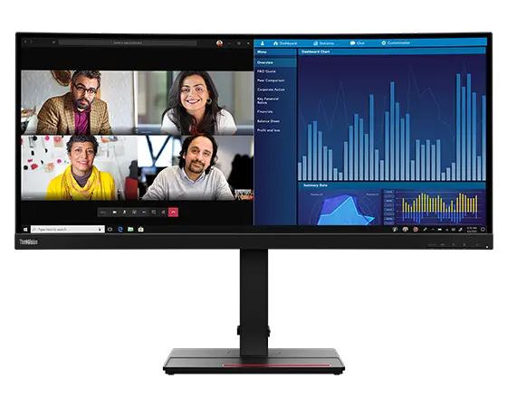 foto del prodotto lenovo thinkvision p34w 20 led display 86,7 cm 34.1 3440 x 1440 pixel wide quad hd nero