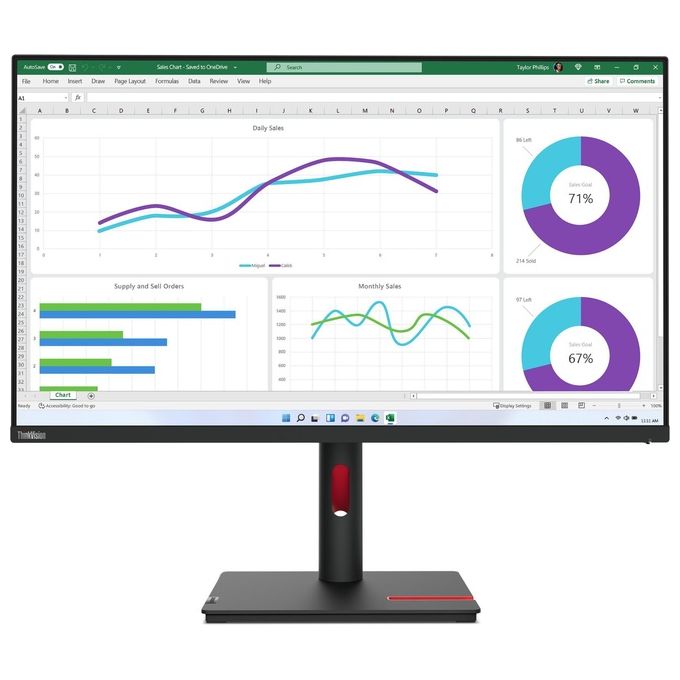 foto del prodotto lenovo thinkvision t32h-30 led display 31.5'' 2560x1440 pixel quad hd nero