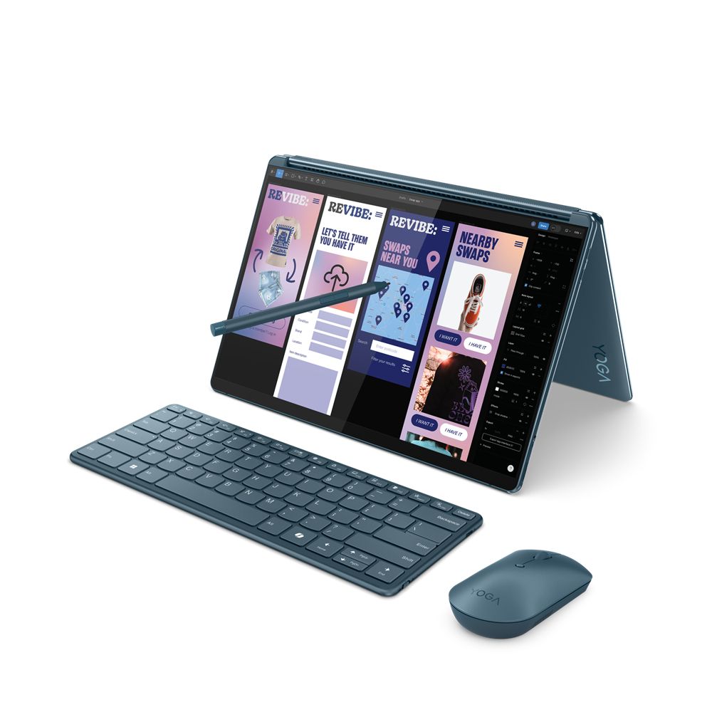 foto del prodotto lenovo yoga book 9 13imu9 intel core ultra 7 155u ibrido 2 in 1 33,8 cm 13.3 touch screen 2.8k 32 gb lpddr5x sdram 1 tb ssd wi fi 6e 802.11ax windows 11 home italiano colore foglia di t 
