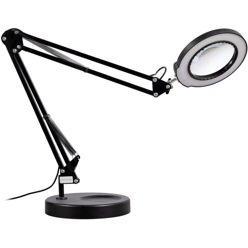 foto del prodotto lente d ingrandimento 5x con luce e base, lente da 4,3 , 5 colori, regolabile mophorn