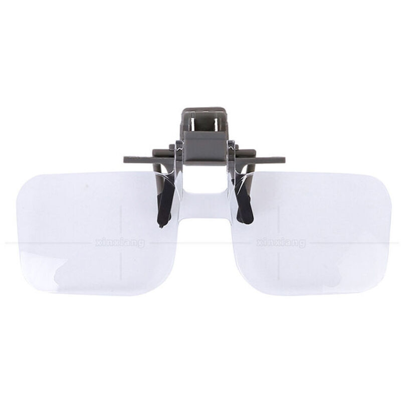 foto del prodotto lente d ingrandimento clip and flip per occhiali con funzione di morsetto, ingrandimento 2x