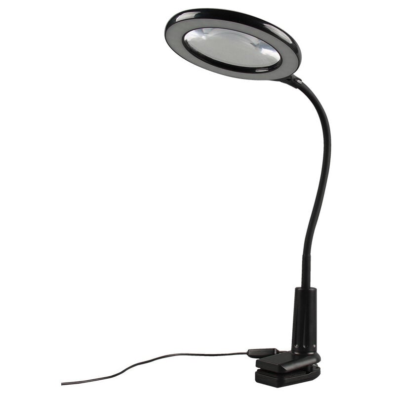 foto del prodotto lente d ingrandimento con clip e luce led, alta definizione 5x lettura, specchio nero