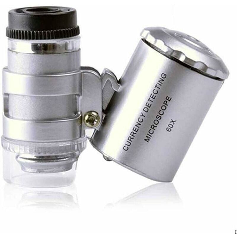 foto del prodotto lente d ingrandimento illuminata 60x lente d ingrandimento portatile mini microscopio portatile lente d ingrandimento uv rilevatore di valuta lente