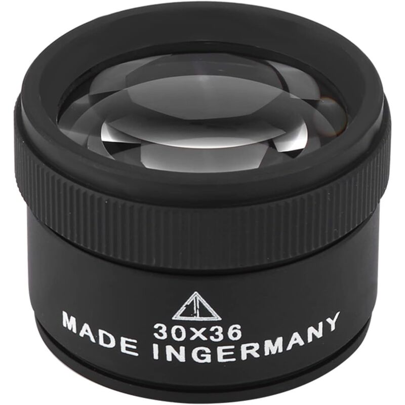 foto del prodotto lente d ingrandimento per gioielli 30x, lente d ingrandimento professionale per monete, lente ottica placcata in lega, mini microscopio portatile