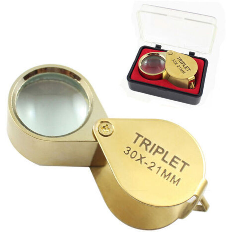 immagine 0 del prodotto lente d ingrandimento per gioiellieri, 30x, con custodia, pieghevole, tascabile, 30x, lente d ingrandimento per botanico, lente d ingrandimento per