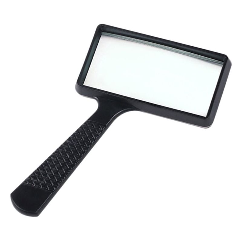 foto del prodotto lente d'ingrandimento portatile 10x, lente d'ingrandimento rettangolare 10050mm, lente in vetro antigraffio per lettura, hobby, riparazione,