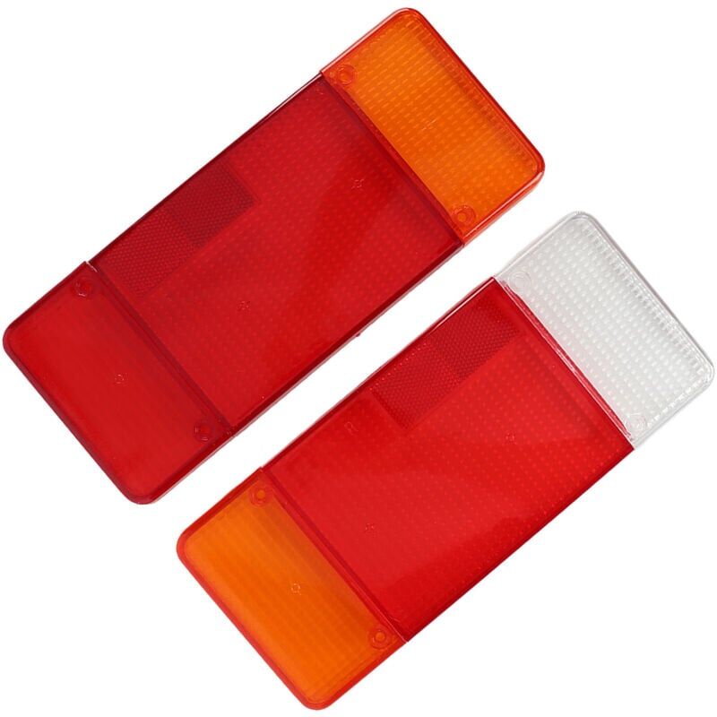 foto del prodotto lente per fanale posteriore per camion , coppia di alloggiamenti per fanali posteriori per camion, copertura per lente per fanale posteriore sinistro e destro per camion rosso arancione bianco di ric