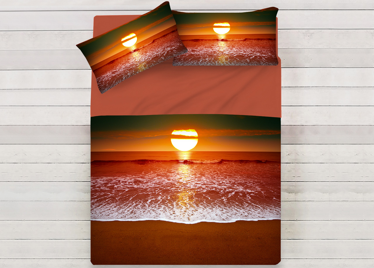foto del prodotto lenzuola copriletto letto sogni d 39 oro 100 cotone disegno sunset 58 singolo sunset 58