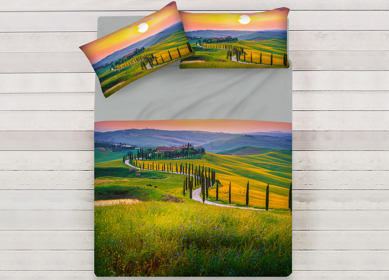 foto del prodotto lenzuola copriletto letto sogni d 39 oro 100 cotone disegno tuscany 65 singolo tuscany 65