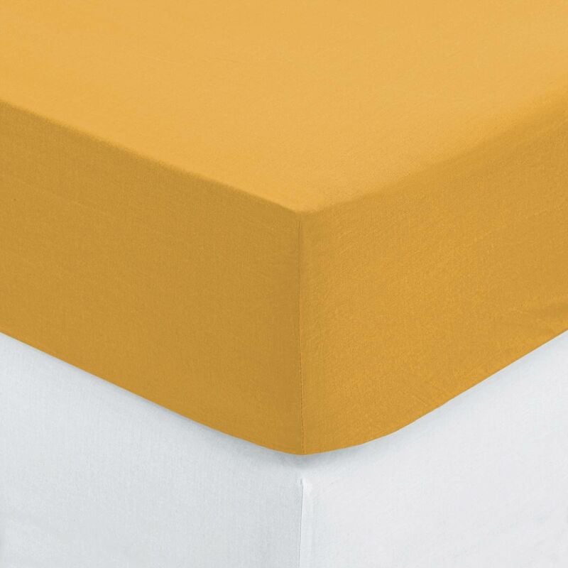 foto del prodotto lenzuolo a pieghe carina in cotone giallo senape 140x190cm atmosphera cr ateur d int rieur