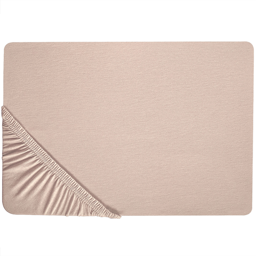 foto del prodotto lenzuolo con angoli cotone beige 180 x 200 cm coprimaterasso elasticizzato modello classico a tinta unita camera da letto classica