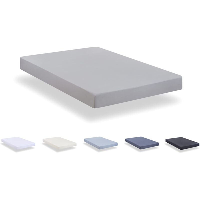 foto del prodotto lenzuolo con angoli in microfibra spazzolata extra morbido. letto 140 x 190 200 cm, grigio chiaro todocama