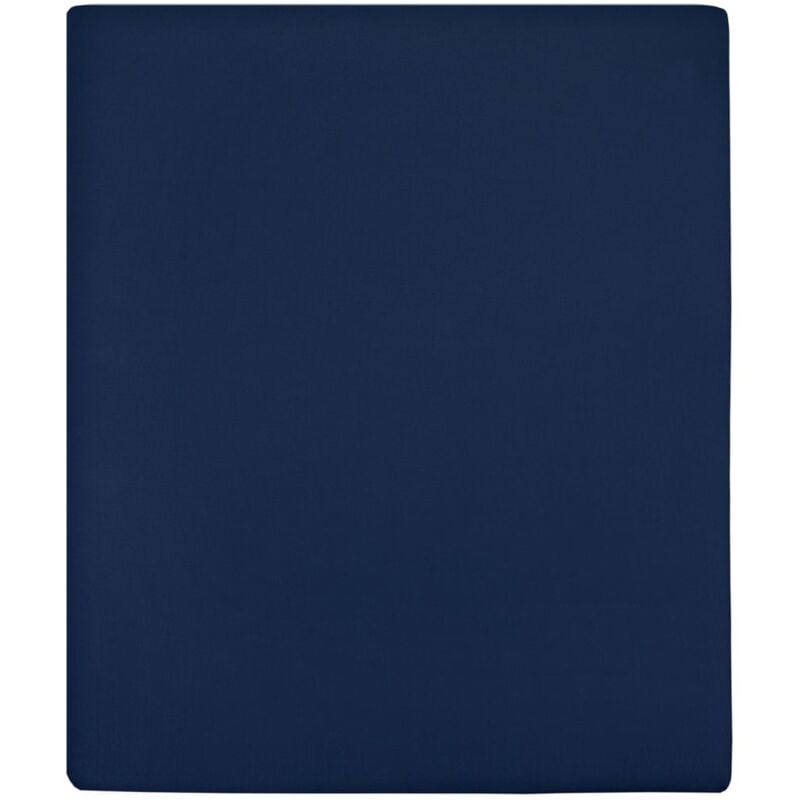 foto del prodotto lenzuolo con angoli jersey blu marino 140x200 cm cotone vidaxl