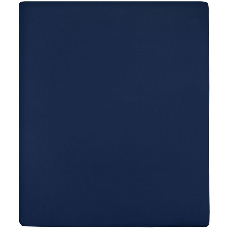foto del prodotto lenzuolo con angoli jersey blu marino 160x200 cm cotone vidaxl