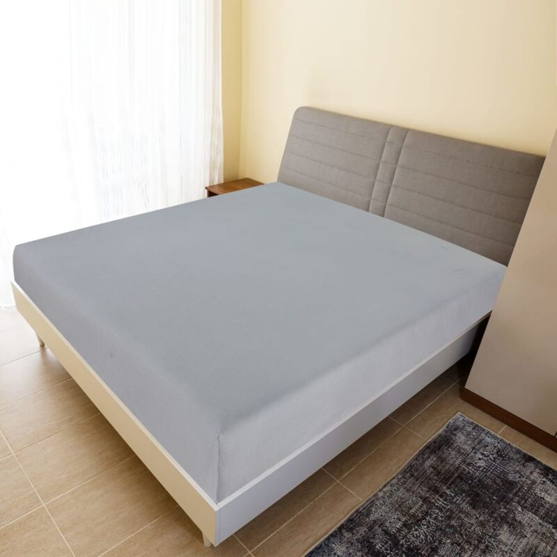 foto del prodotto lenzuolo con angoli jersey grigio 140x200 cm cotone vidaxl