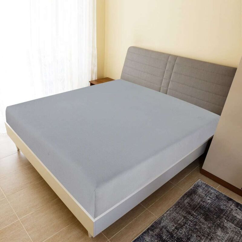foto del prodotto lenzuolo con angoli jersey grigio 90x200 cm cotone vidaxl