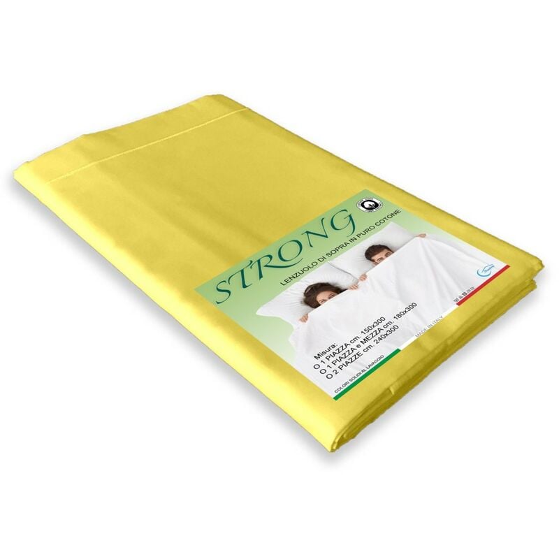 foto del prodotto lenzuolo di sopra cordonetto strong giallo made in italy una piazza
