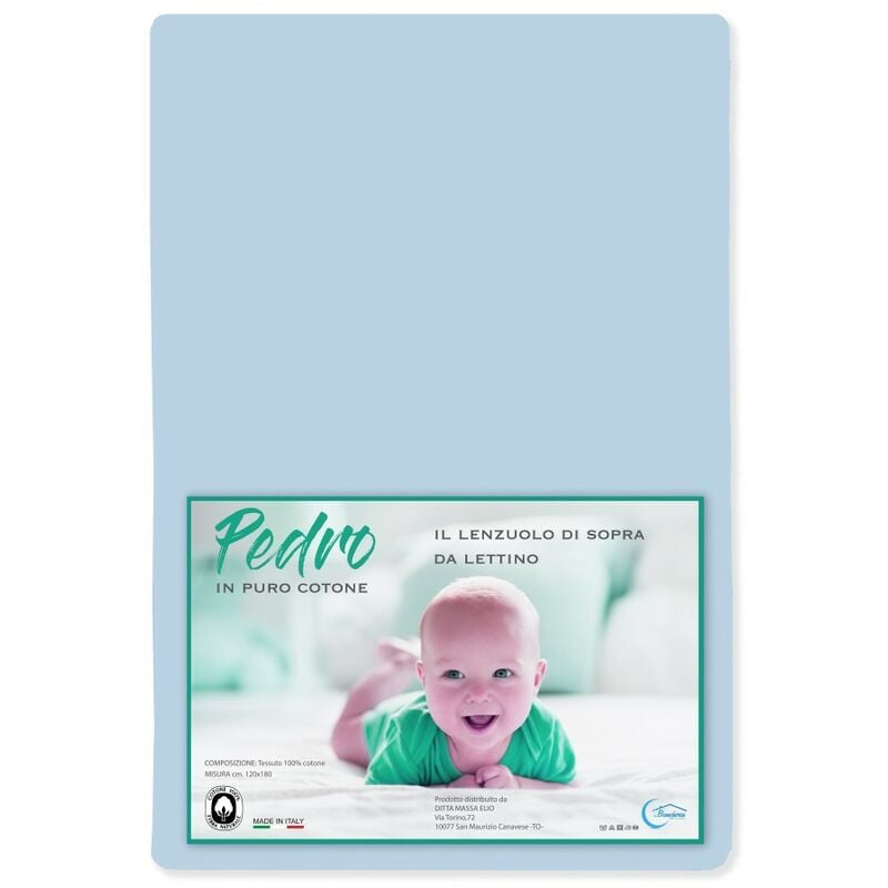 foto del prodotto lenzuolo di sopra pedro per lettino bambino tutti i colori azzurro