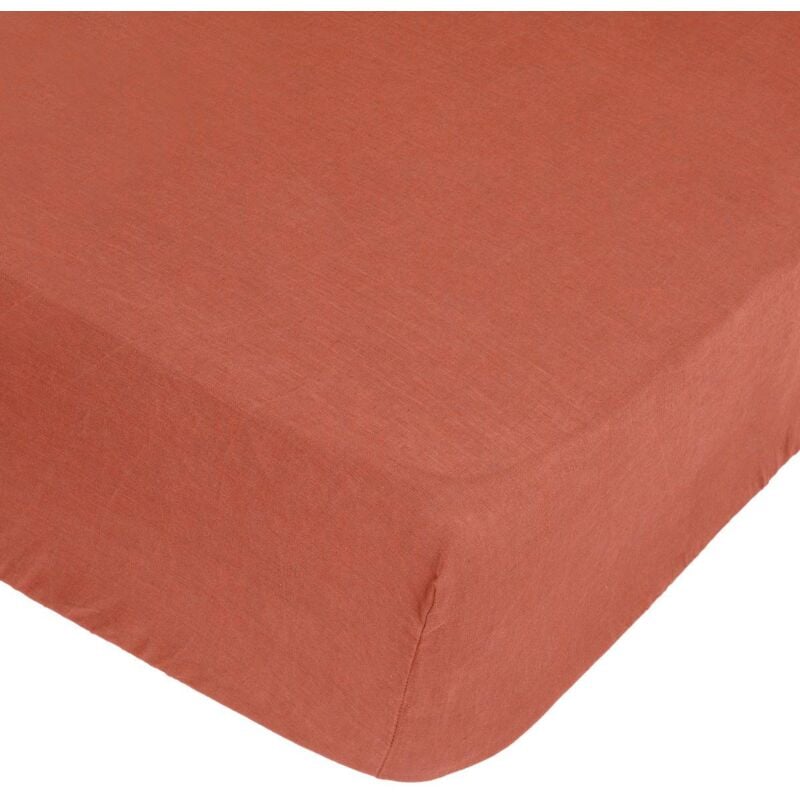 foto del prodotto lenzuolo matrimoniale linah in lino lavato rosa terracotta 140x190cm atmosphera cr ateur d int rieur