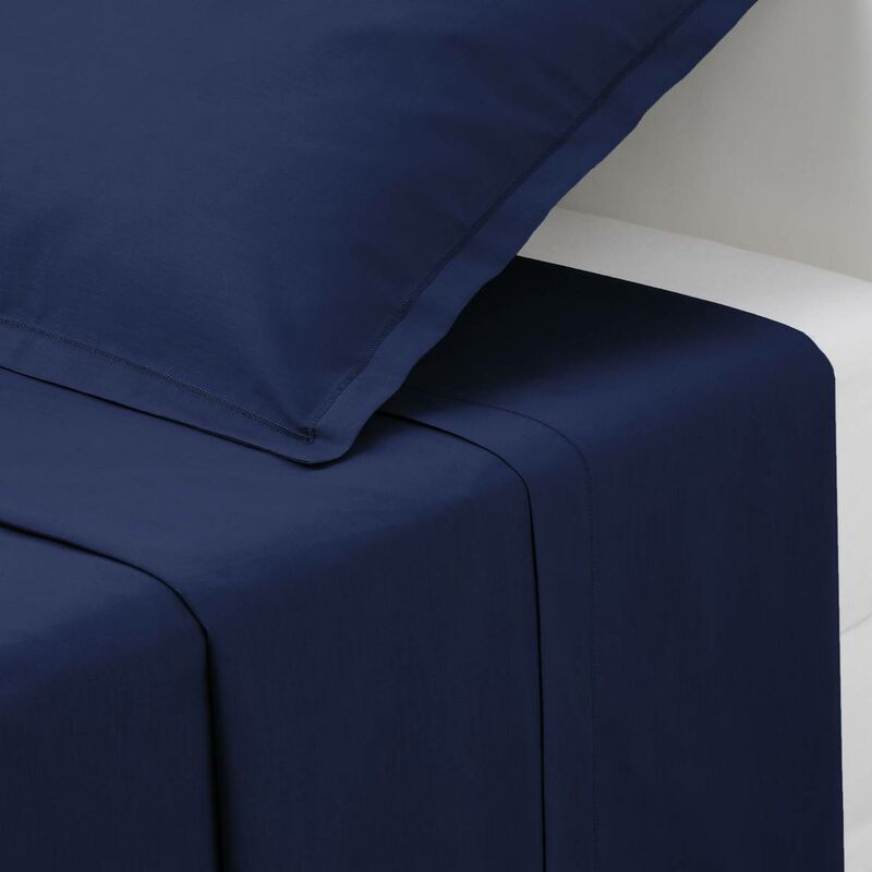 foto del prodotto lenzuolo piatto carina in cotone 180x290cm blu inchiostro atmosphera cr ateur d int rieur