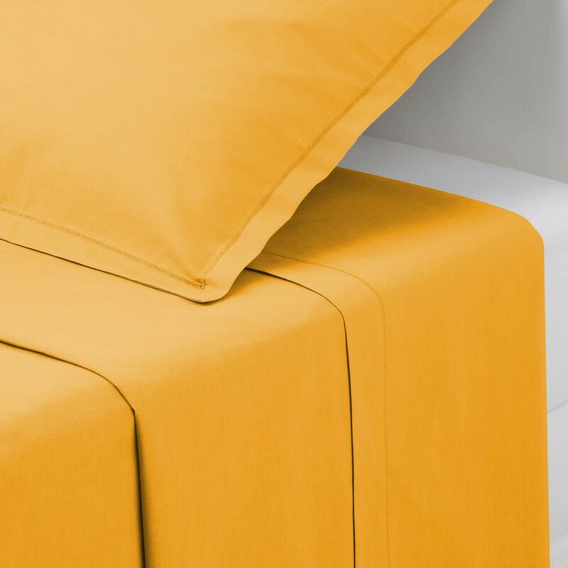 foto del prodotto lenzuolo piatto in cotone carina 180x290cm giallo senape atmosphera cr ateur d int rieur