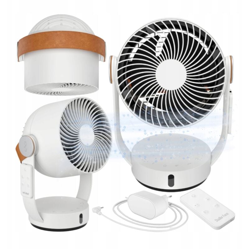 foto del prodotto leo stadler form table desk fan white 3d oscillation fan