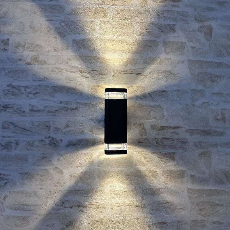 foto del prodotto leon applique da esterno biemissione nero opaco gu10 ip44