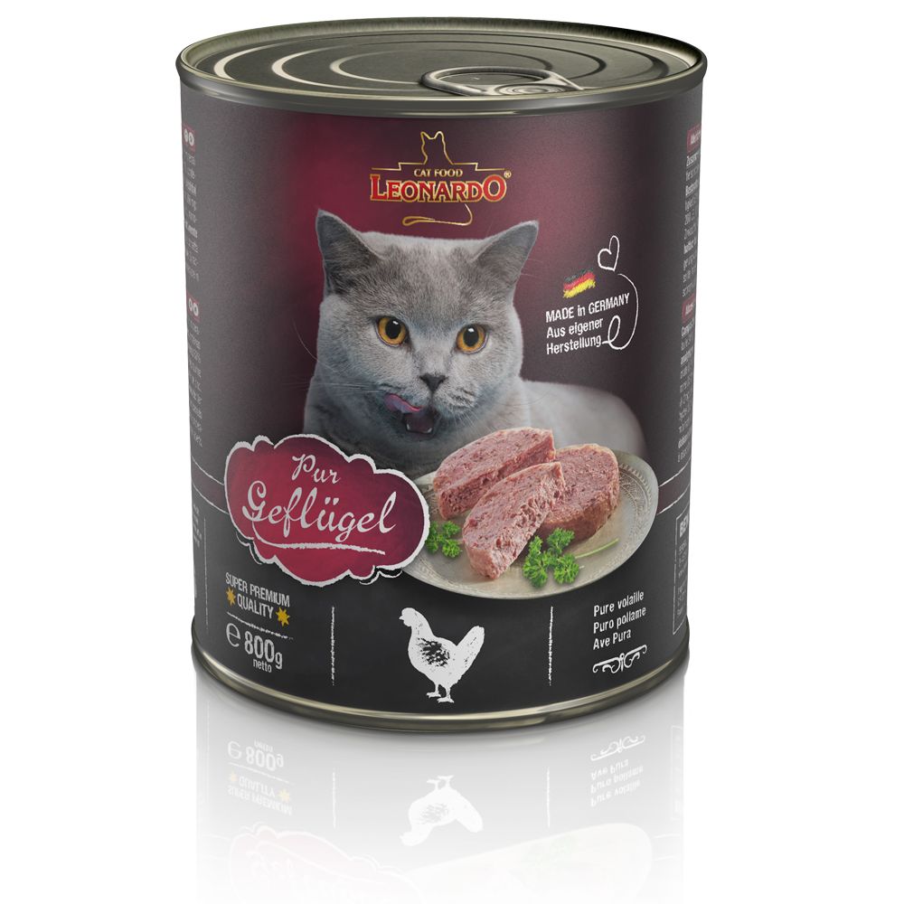 foto del prodotto leonardo all meat 6 x 800 g alimento umido per gatto pollame puro