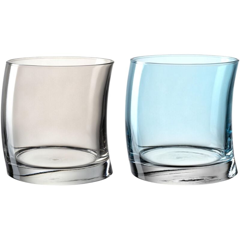 foto del prodotto leonardo swing 70702 set di 12 bicchieri per acqua, lavabili in lavastoviglie, con forma curva, colore grigio blu, 250 ml