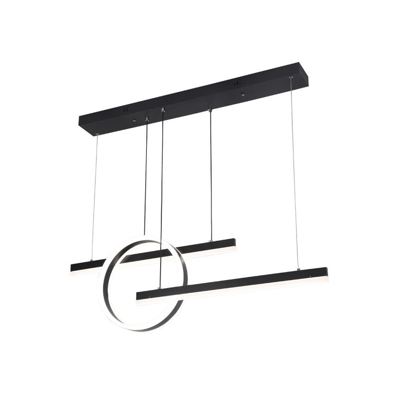 foto del prodotto leone nero a sospensione 61w 3000 4000 6000k regx100x80 cm 5185lm con telecomando e dimmer