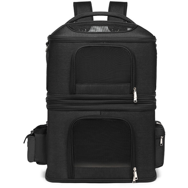 foto del prodotto lepmerk borsa trasportino per gatti, zaino rimovibile, trasportino doppio per gatti, traspirante e comoda per i viaggi protezione per le spalle