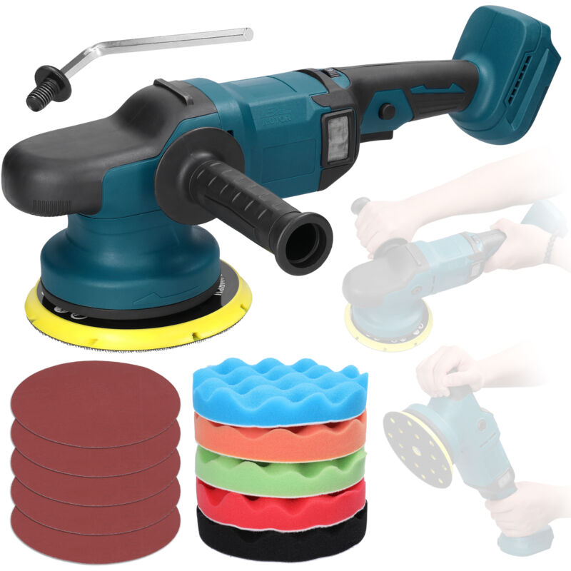 foto del prodotto lepmerk levigatrice orbitale a batteria 150mm motore brushless strumento per la macinazione del legno lucidatore per auto elettrica lucidatura per