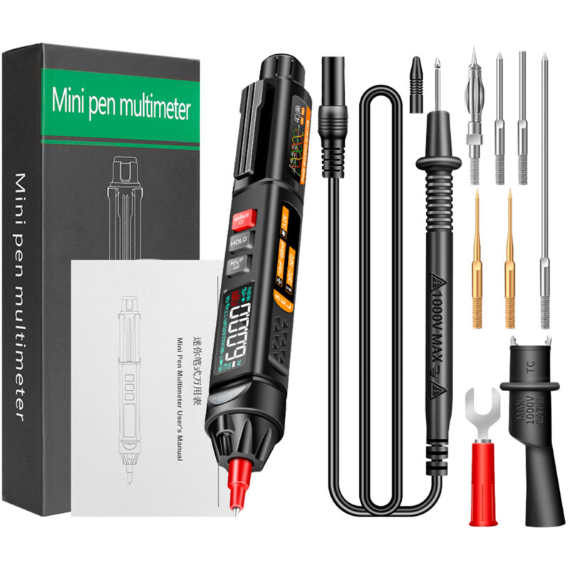 foto del prodotto lepmerk mini multimetro 6000 conteggi va voltmetro torcia inversa ncv tester per tensione resistenza capacit temperatura on off misurazione