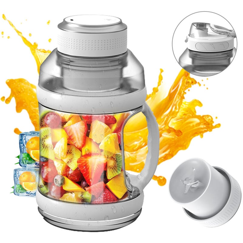 foto del prodotto lepmerk spremiagrumi portatile multifunzionale di grande capacit , tazza di succo portatile di grande capacit da 2 litri per esterni, bianco
