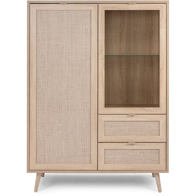 foto del prodotto les tendances credenza 2 ante 2 cassetti l101.5 cm stampa effetto rattan