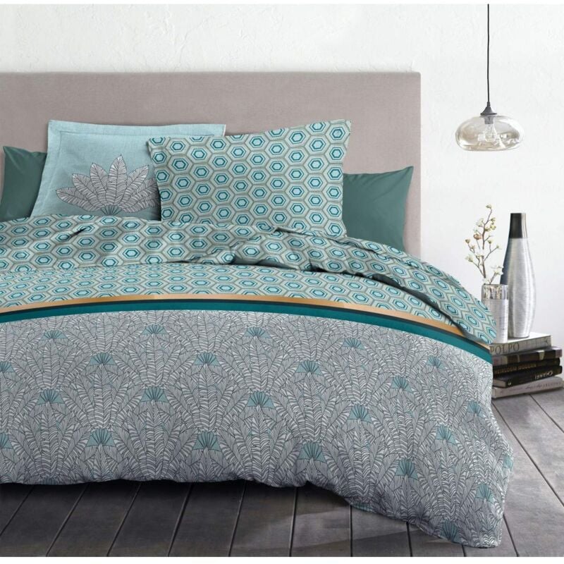 foto del prodotto les tendances home linge passion set copripiumino louxor 240 x 260 cm, colore verde smeraldo