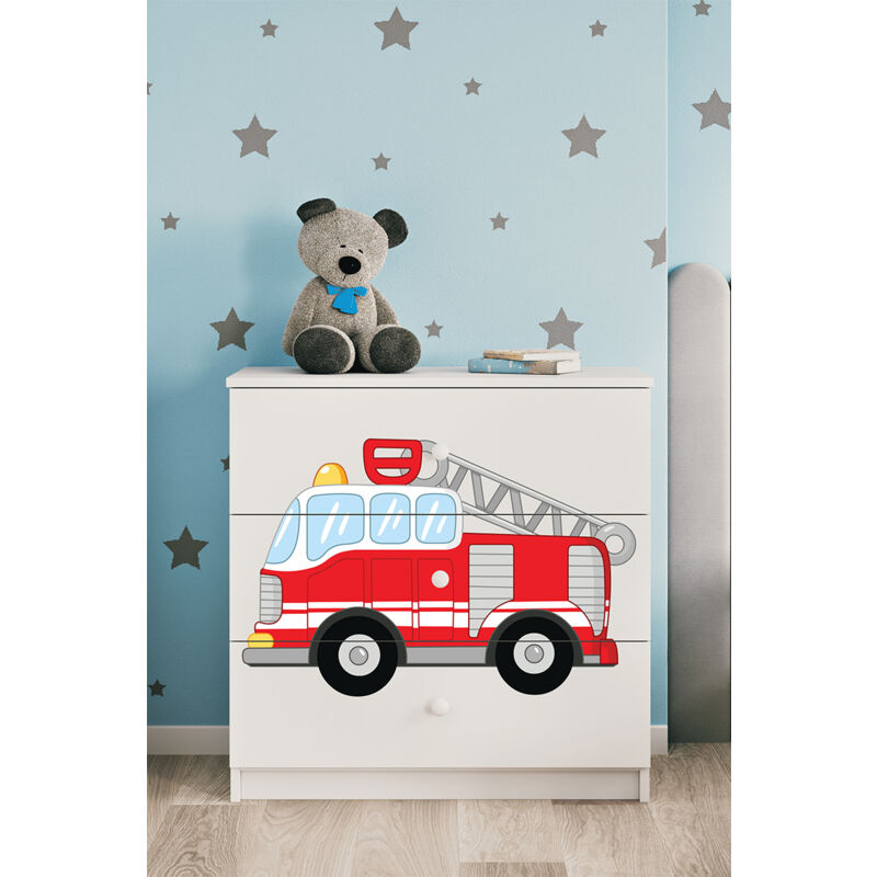 foto del prodotto les tendances kocot kids babydream pompier cassettone a 3 cassetti bianco