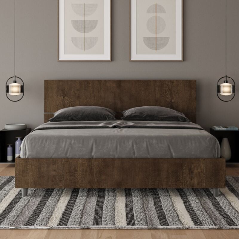 foto del prodotto les tendances letto matrimoniale contenitore 160x190 testata dritta noce demas