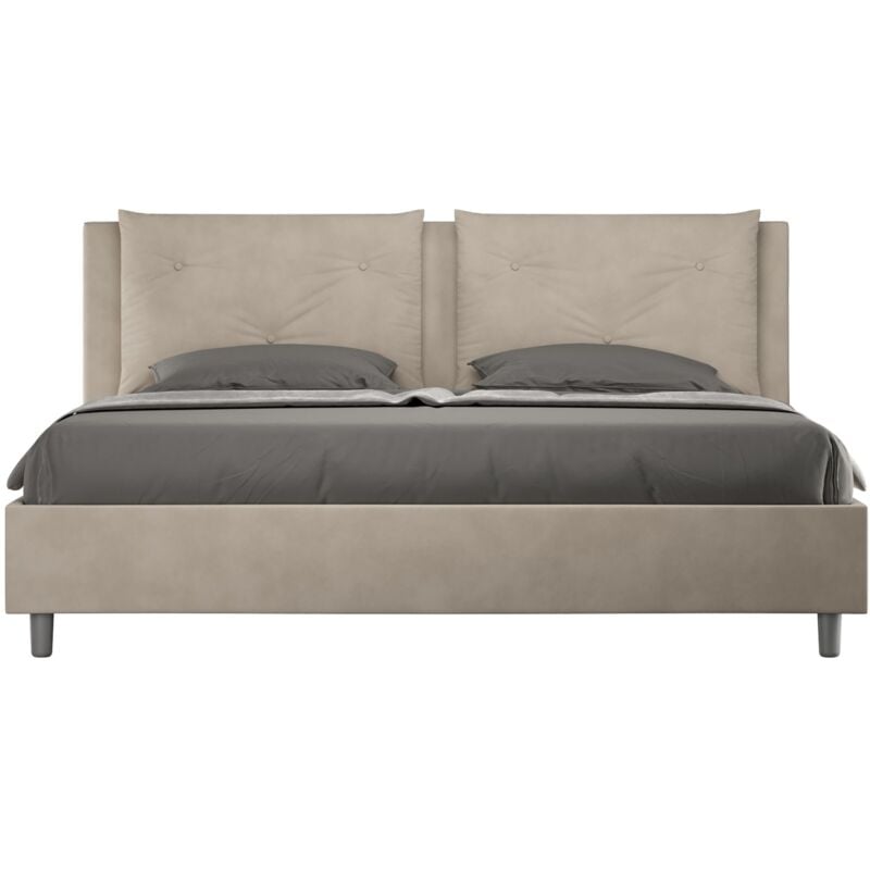 foto del prodotto les tendances letto matrimoniale king size rivestito in microfibra appia dimensione rete 200x200 tipologia letto con rete e contenitore