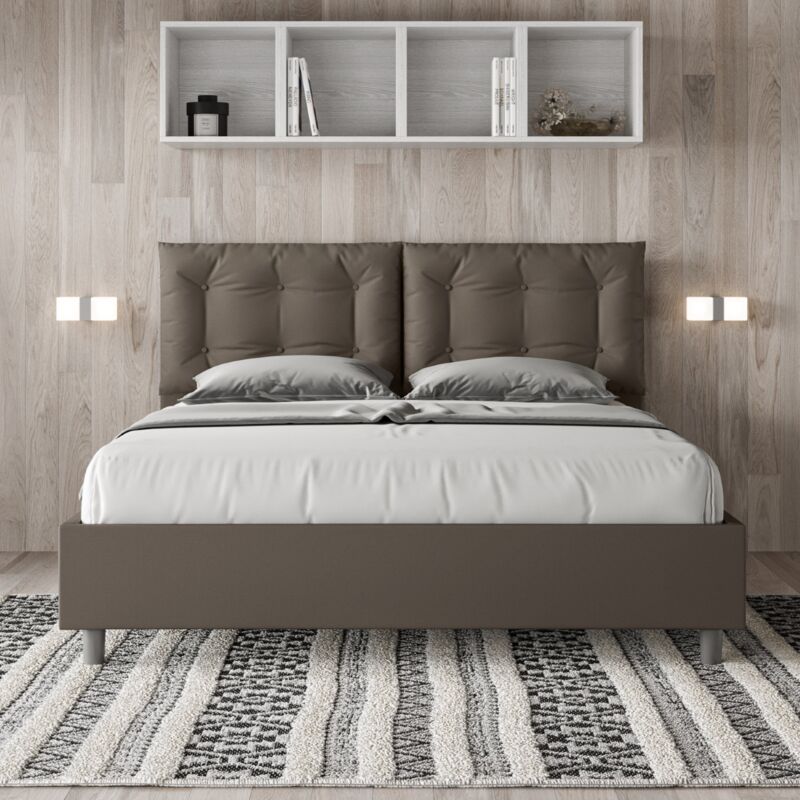 foto del prodotto les tendances letto matrimoniale senza rete imbottito 160x200 similpelle cappuccino annalisa
