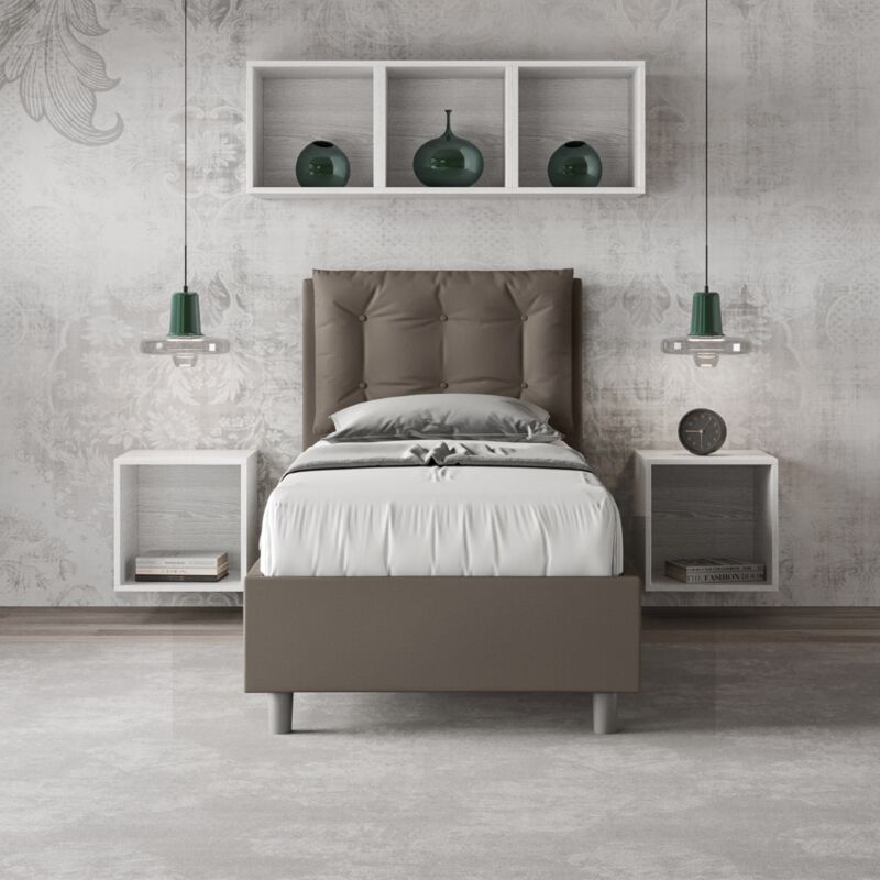 foto del prodotto les tendances letto singolo contenitore imbottito 80x190 similpelle cappuccino annalisa