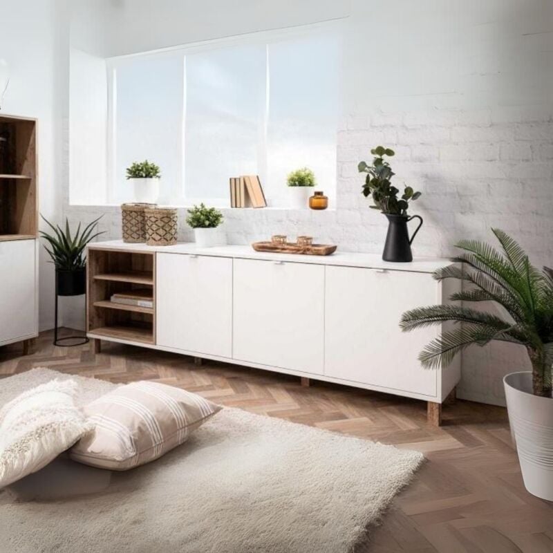 foto del prodotto les tendances madia 3 ante 200x35x64,5 menorca57a colore bianco rovere