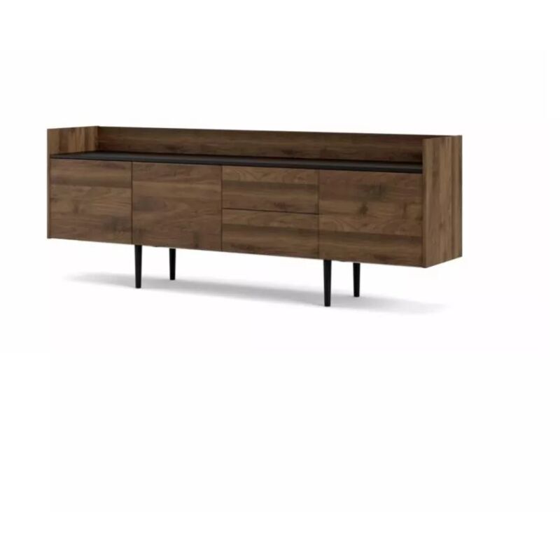 foto del prodotto les tendances mobile contenitore 3 ante e 2 cassetti legno scuro, 195x73x40 cm