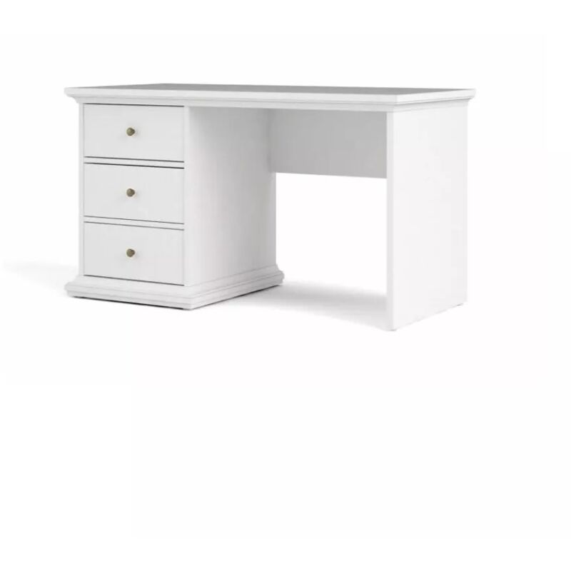 foto del prodotto les tendances scrivania paris bianca con 3 cassetti, 130x739x62 cm
