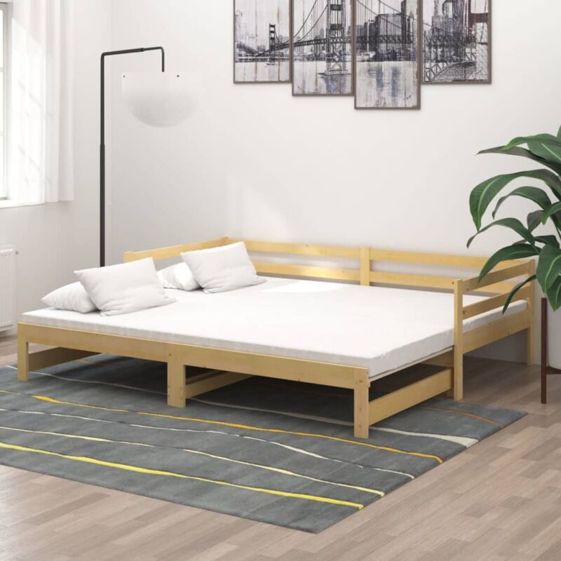 foto del prodotto les tendances - vidaxl dormeuse estraibile 2x(90x200) cm in legno massello di pino