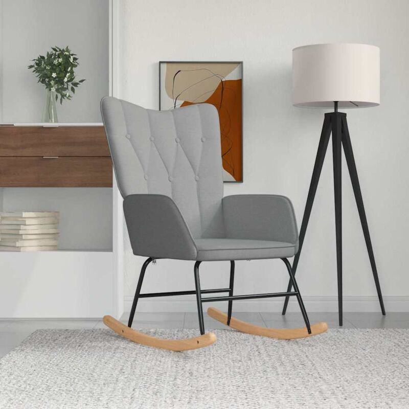 foto del prodotto les tendances vidaxl sedia a dondolo grigio chiaro in tessuto