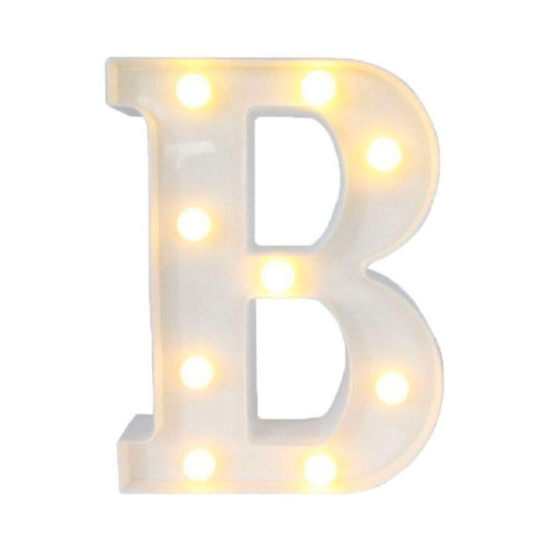 foto del prodotto lettera b luminosa con luci led a batteria decorazioni per la casa dim. 22 cm trade shop traesio