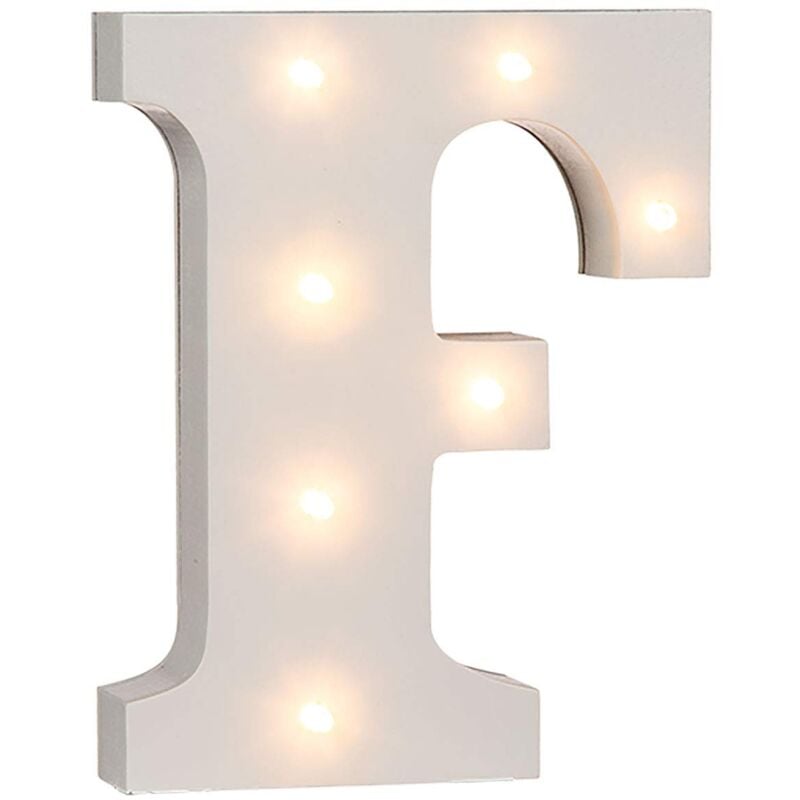 foto del prodotto lettera f in legno illuminabile out of the blue con 7 led