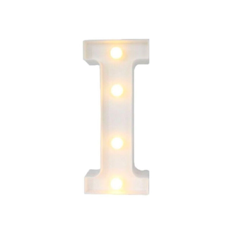 foto del prodotto lettera i luminosa con luci led a batteria decorazioni per la casa dim. 22 cm trade shop traesio